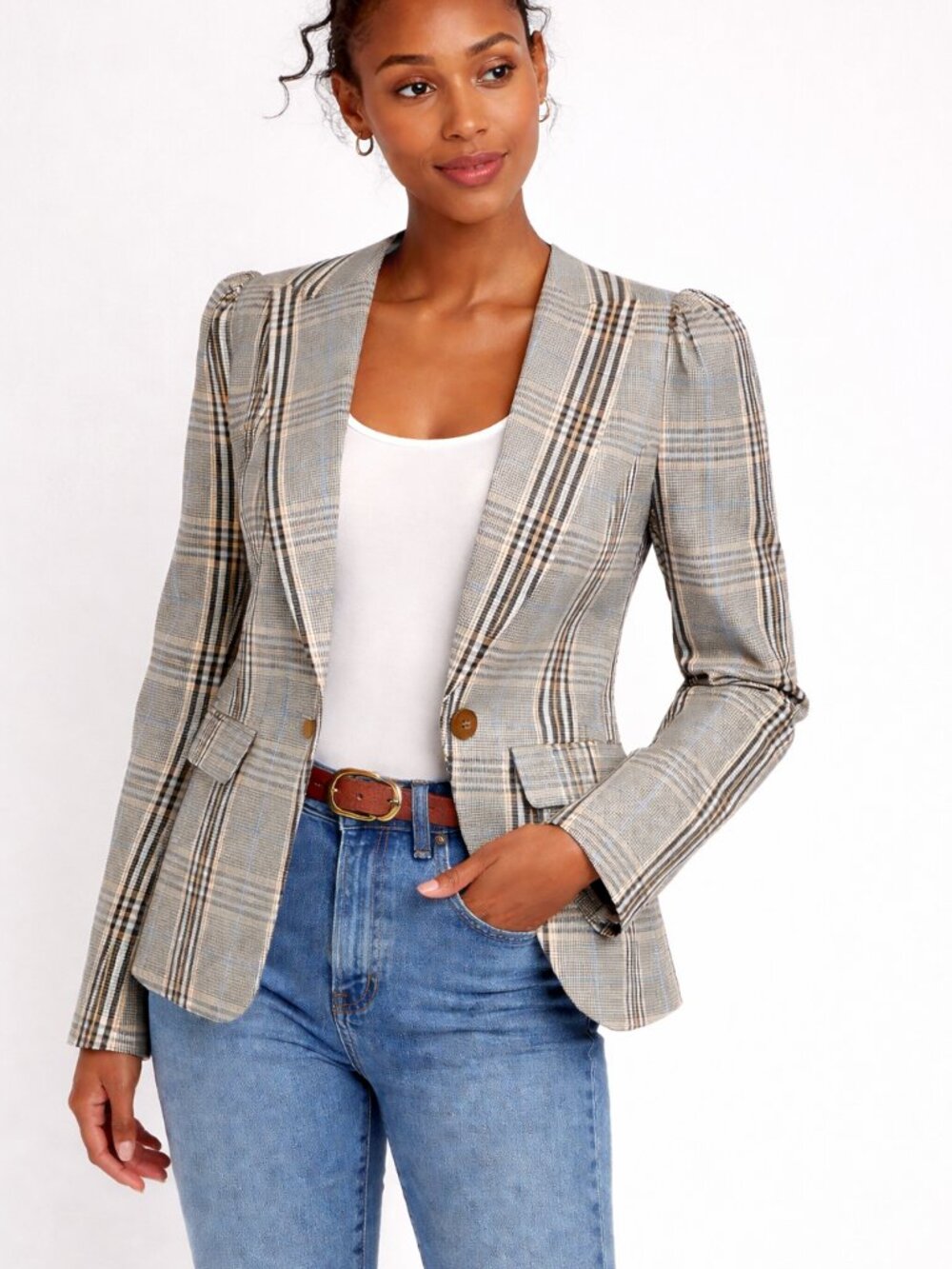 Culture Plaid Blazer Jacket